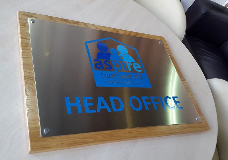 Head Office Stainless Steel Engraved Plaque