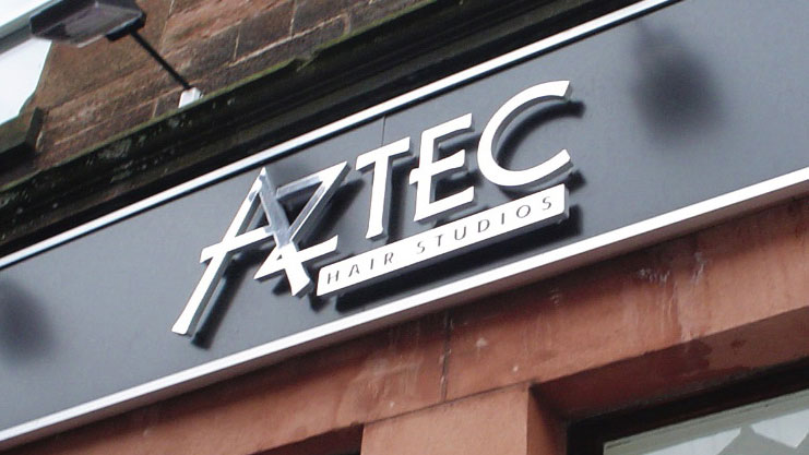 Aztec Hair Studio Stand Off Lettering