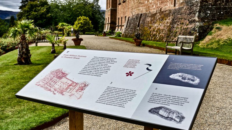 Interpretative Graphic Panel Illustrating Brodick Castle History