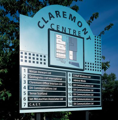 Claremont Centre Business Park Sign