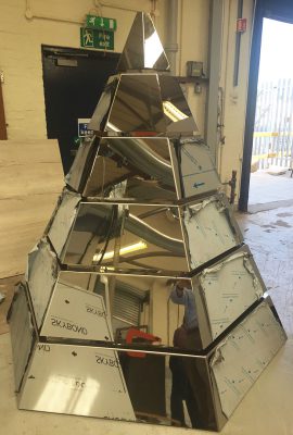 Completed Pyramid in Mirrored Stainless for Brodick Castle