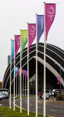 Branded flags at World Gymnastics Championships Glasgow 2015