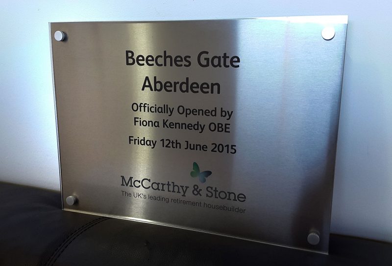 McCarthy & Stone Stainless Steel Plaque