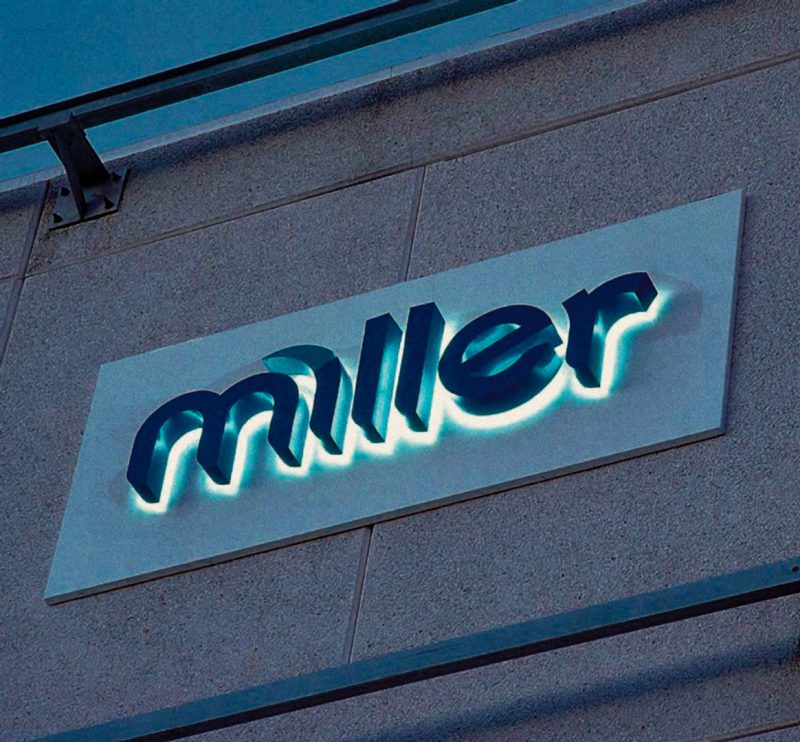 Miller Homes Illuminated Office Signage