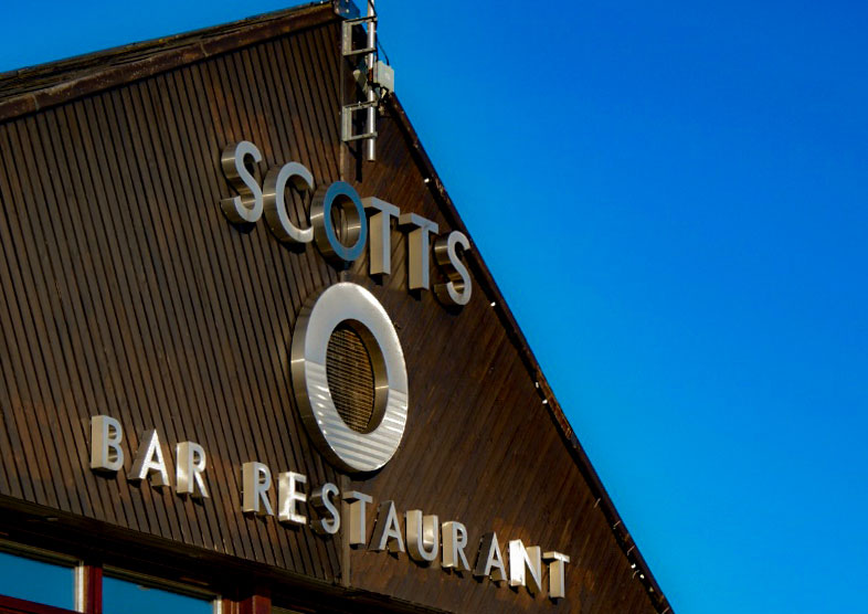 Scotts Restaurant 3D Fascia Metallic Letters and Logo