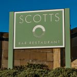 Scotts Restaurant Internally Illuminated Panel and Post Sign