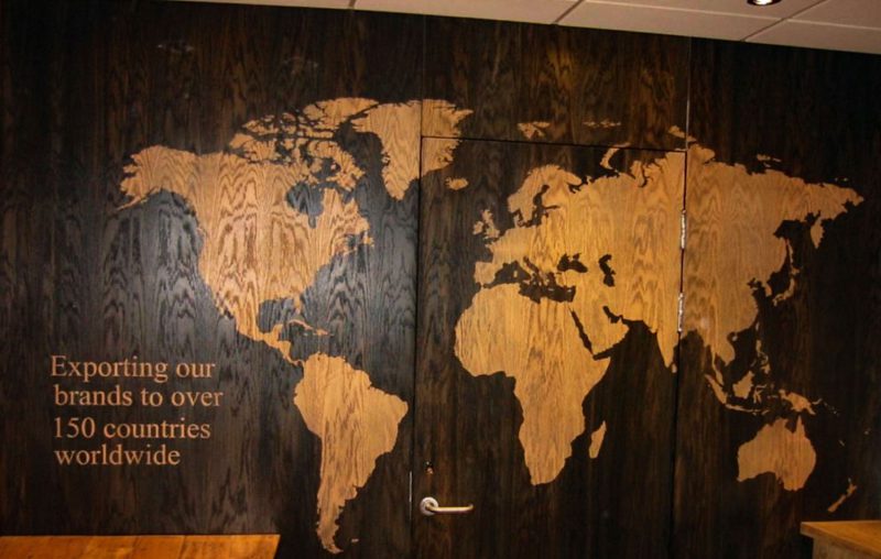 Map Printed onto Wooden Doors