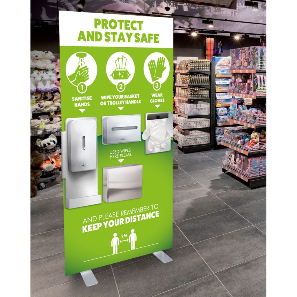 Free Standing Hygiene Station for Retailers