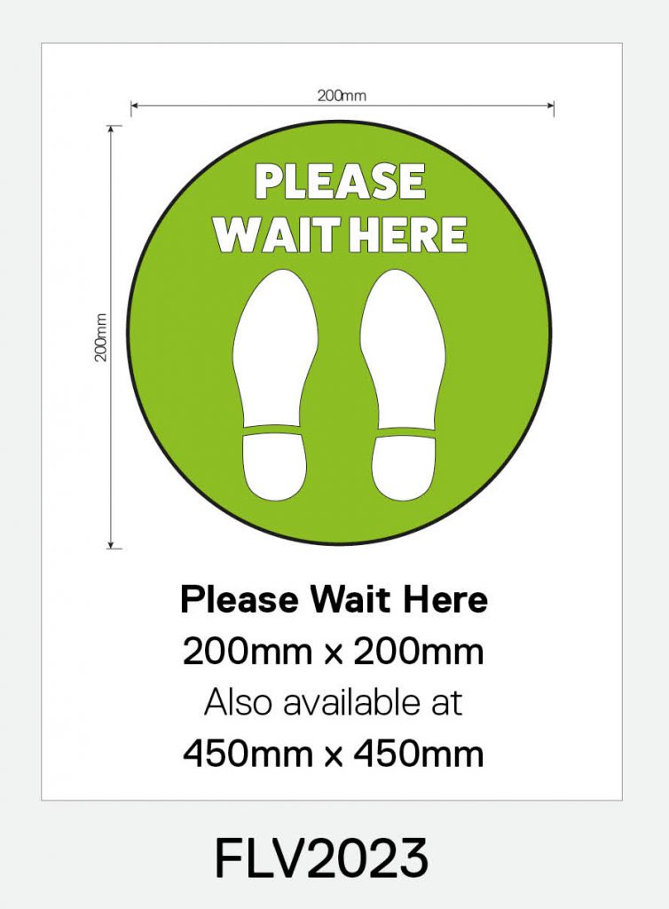 ‘Please Wait Here’ Vinyl Floor Sign