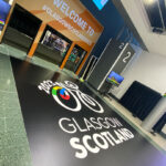 Large format graphics applied to walls and floor at SEC Campus, Glasgow