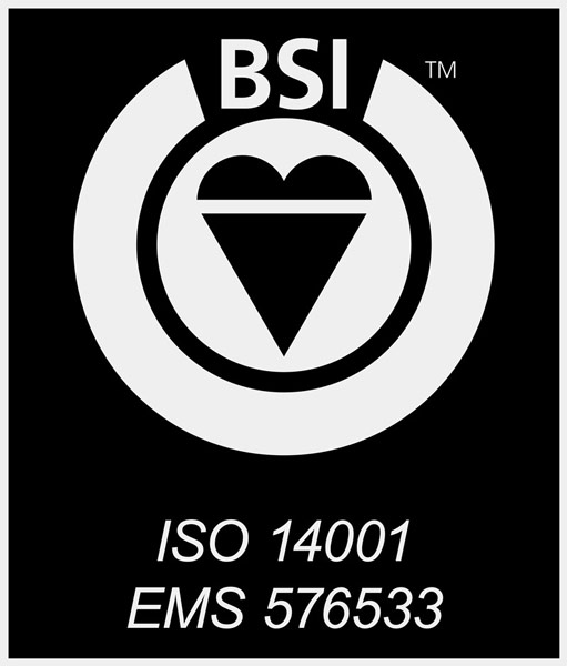 EVM BSI 14001 logo with certificate number