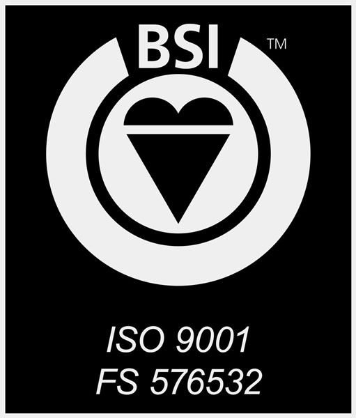 EVM BSI 9001 logo with certificate number